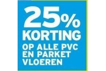 25 korting op alle pvc en parket vloeren