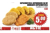 kipschnitzels of kipburgers