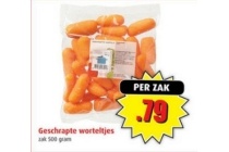 geschrapte worteltjes 500 gram boni supermarkten