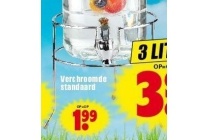 verschroomde standaard drankentap