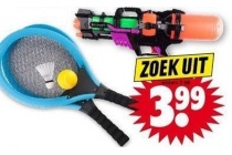 xxl tennisset 4 delig en waterpistool