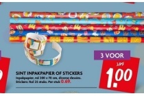 sint inpakpapier of stickers