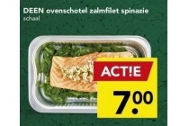 deen ovenschotel zalmfilet spinazie