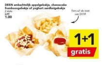 deen ambachtelijk appelgebakje cheesecake framboosgebakje of yoghurt aardbeigebakje