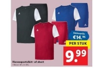 adidas herensportshirt of short 1 stuk