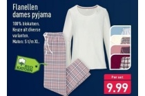 flanellen dames pyjama