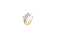 geelgouden dubbele ring met diamant