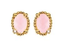 eve gold plated oorbellen milky pink