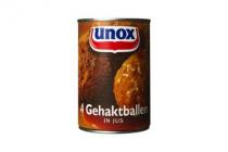 unox gehaktballen in jus