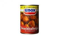 unox snackballetjes in currysaus