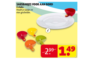 sausbakjes voor aan bord