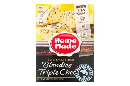 homemade 1 2 3 pakket blondies triple choc