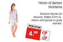 heren of dames shortama