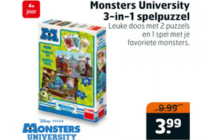 monsters university 3 in 1 spelpuzzel