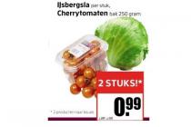 ijsbergsla en cherrytomaten
