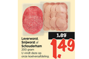 leverworst snijworst of schouderham