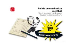 politie bonnenboekje met fluit