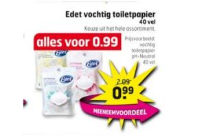 edet vochtig toiletpapier