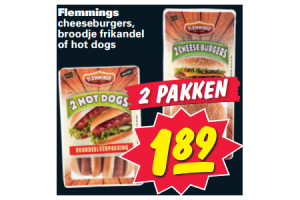 flemmings cheeseburger broodje frikandel of hotdog