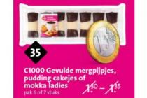 c1000 gevulde mergpijpjes pudding cakejes of mokka ladies
