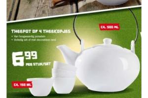 theepot of 4 theekopjes