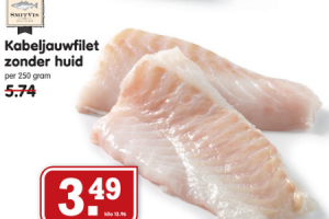 kabeljauwfilet zonder huid