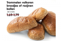 trommelen volkoren of rozijnen broodjes