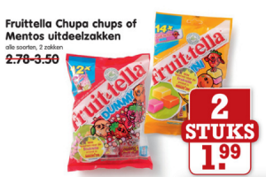 fruitella chupa chups of mentos uitdeelzakken