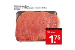 het beste van deen gezouten of licht gezouten runderrookvlees