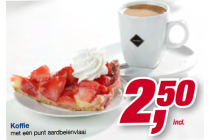 koffie met aardbeienvlaai