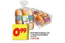 plus mini bolletjes wit of mini krentenbollen