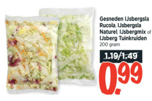 gesneden ijsbergsla rucola ijsbergsla naturel ijsbergslamix of ijsberg tuinkruiden