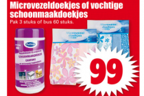 microvezeldoekjes of vochtige schoonmaakdoekjes