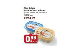 club salade brood  toast salades