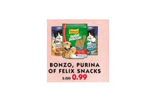 bonzo purina of felix snacks