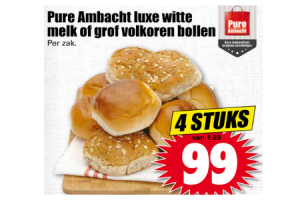 luxe witte melk bollen of grof volkoren bollen