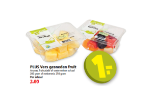 plus vers gesneden fruit