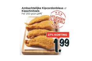 ambachtelijke kipcordonbleus of kipschnitzels