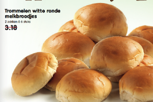 trommelen witte ronde melkbroodjes