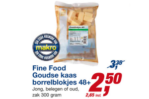 fine food goudse kaas borrelblokjes 48plus