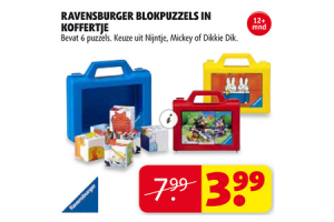 ravensburger blokpuzzels in koffertje