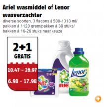 ariel wasmiddel of lenor wasverzachter