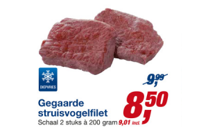 gegaarde struisvogelfilet
