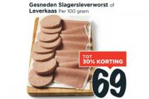 gesneden slagersworst of leverkaas