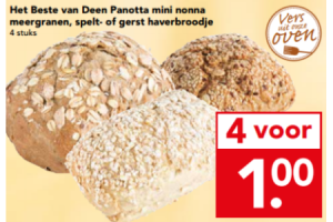 deen panotta mini nonna meergranen spelt  of gerst haverbroodje 4 stuks