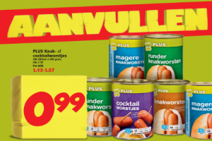 plus knak  of cocktailworstjes