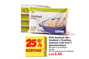 plus zuurkool bioplus  zuurkool of krautboy  zuurkool rode kool of gezouten bonen