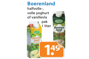 campina boerenland halfvolle  volle yoghurt of vanillevla