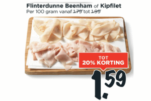 flinterdunne beenham of kipfilet