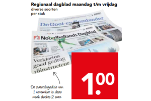 regionaal dagblad maandag tm vrijdag diverse soorten